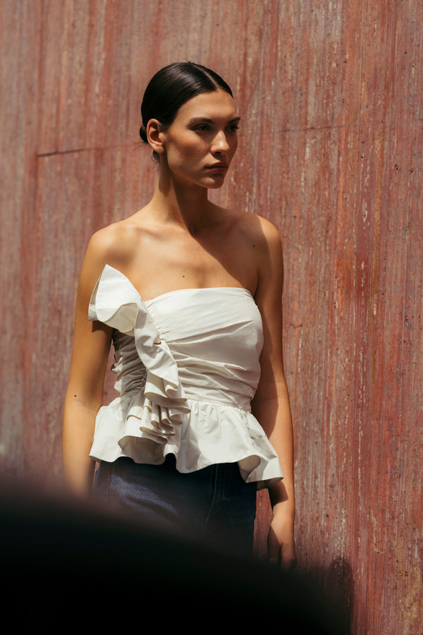 Ruffled Grace Off-Shoulder